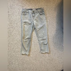 Washed Free People Cropped Capri Jeans